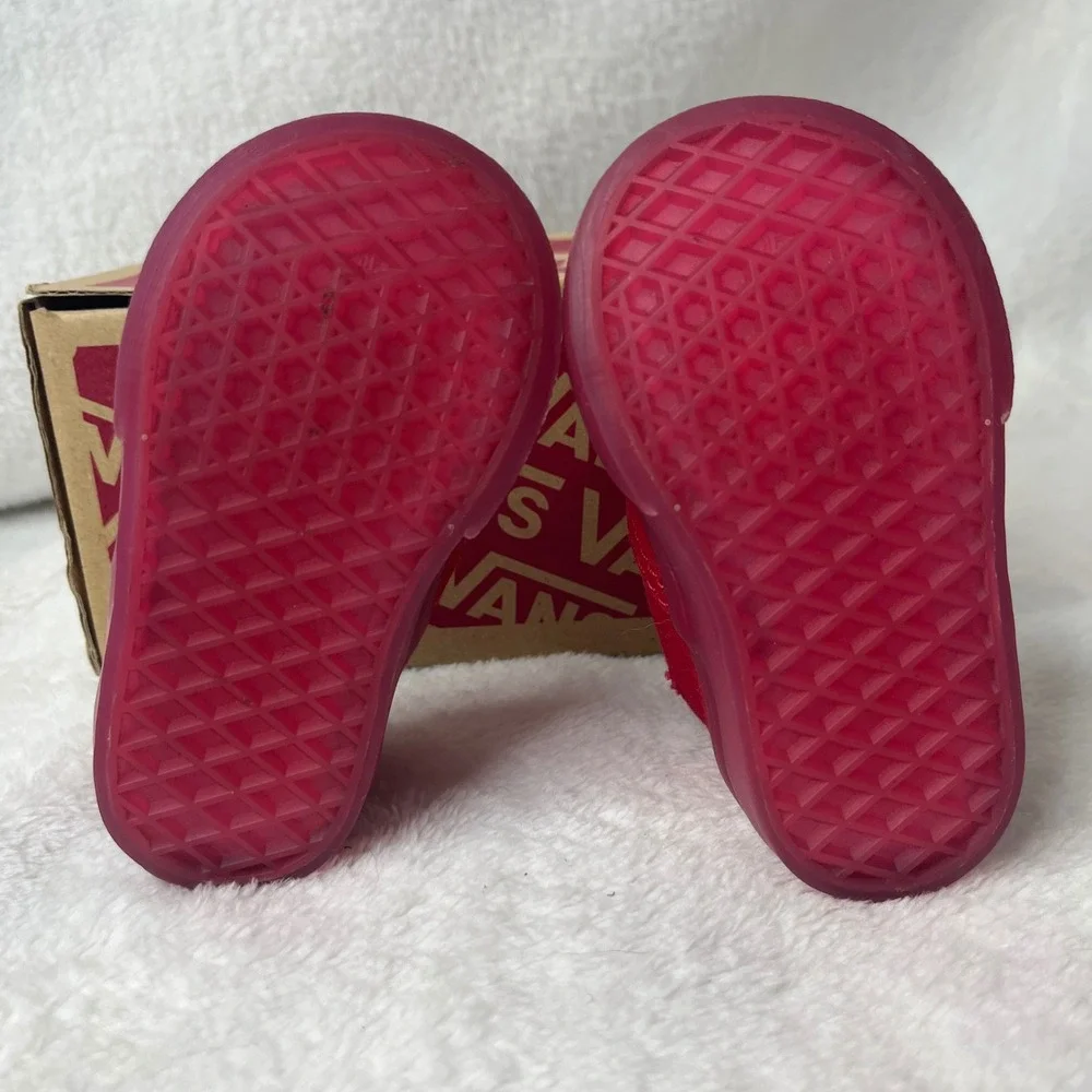 Vans Toddler Authentic Red Canvas Lace Up Sneakers Shoes Size 3 Toddler